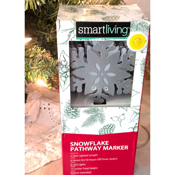 Smart Living Snowflake Pathway Markers NIB Christmas Outdoor Holiday Decoration - Picture 1 of 6